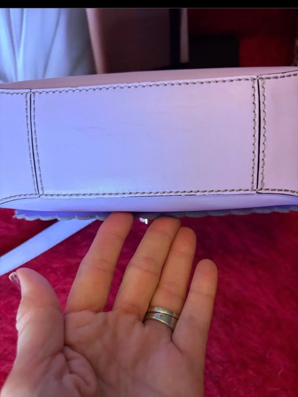KATE SPADE NY LILAC ROAD SETH SMOOTH LEATHER SCALLOPED ADJUSTABLE CROSSBODY BAG